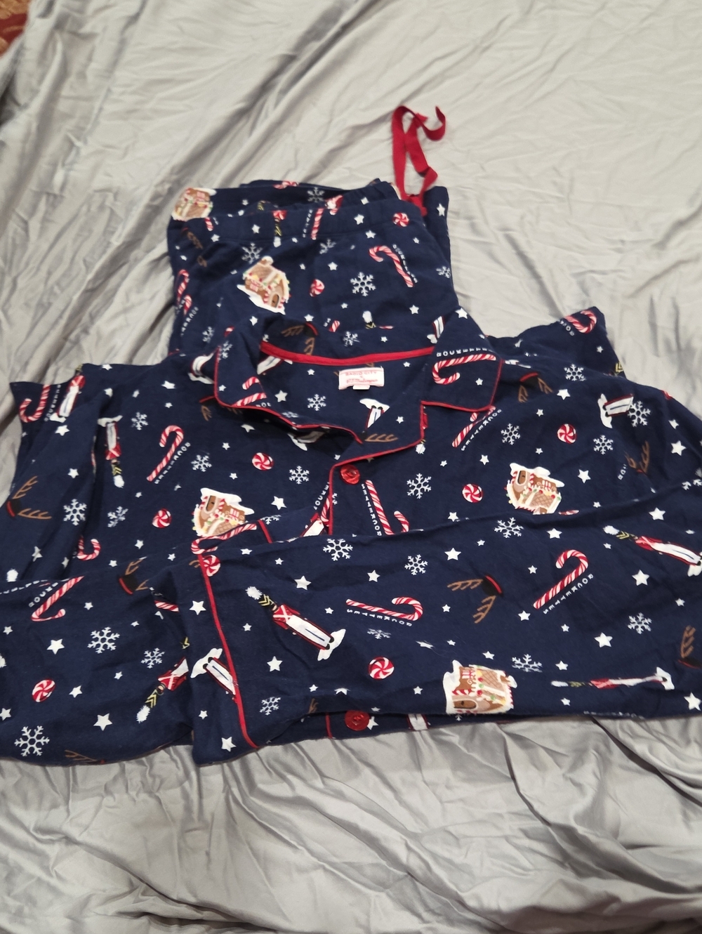 Holiday Pajama Set with Candy Cane Print
